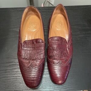 Brown Mens BSC Platinum Collection Dress Loafers Genuine Ostrich Lizard 1205 006